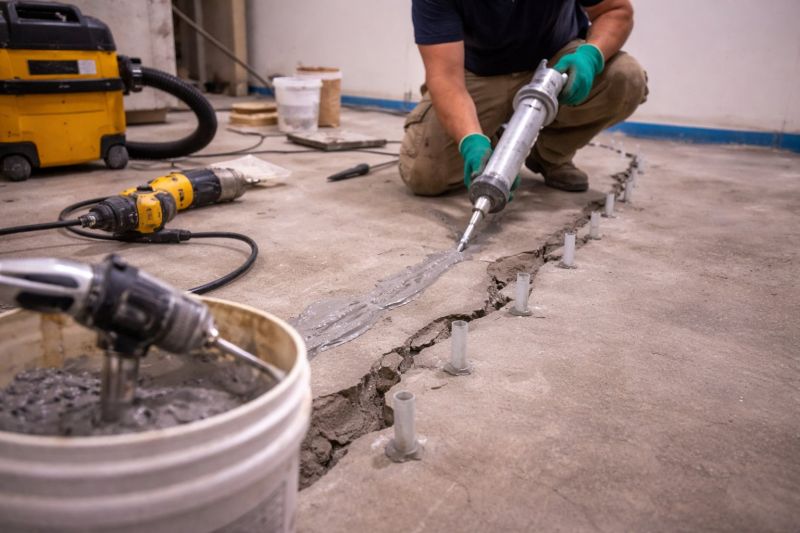 Cracked Basement Floor Repair in Dundalk, MD