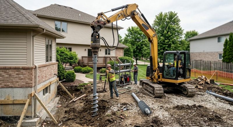 Helical Pile Installation in Dundalk, MD