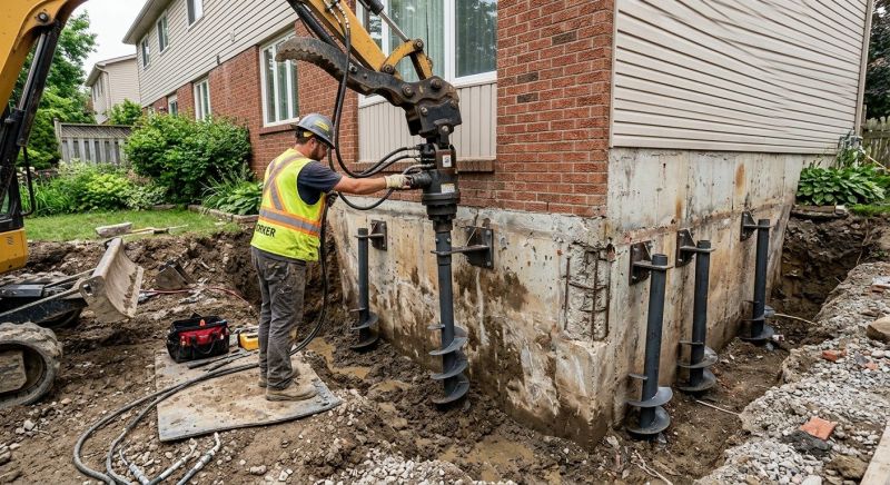 Helical Pile Installation in Dundalk, MD